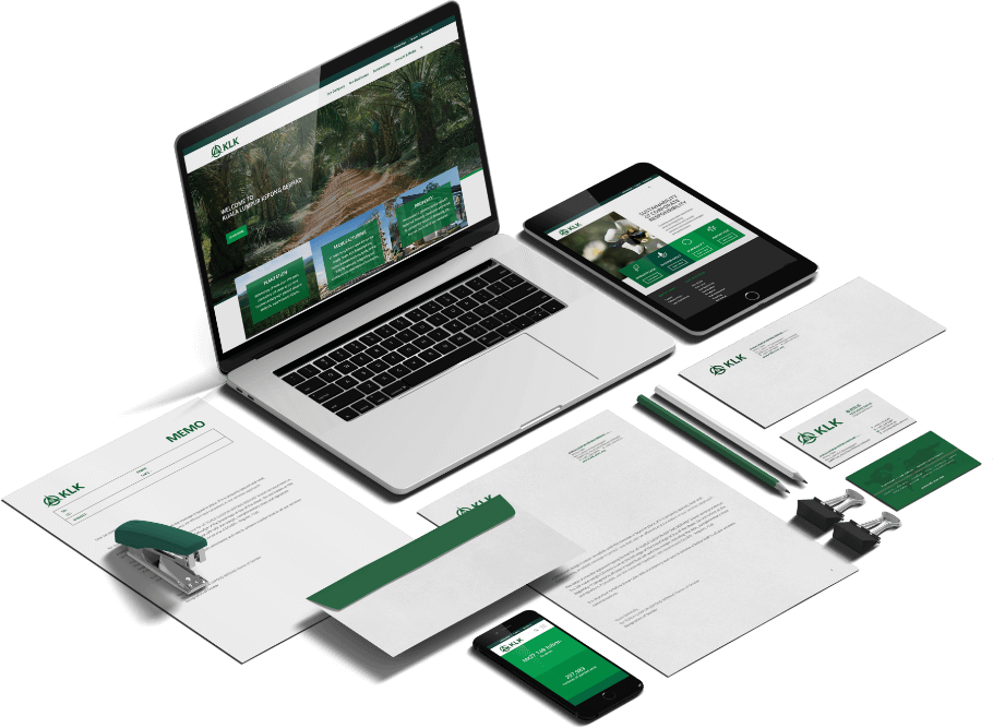 Corporate identity designed by O2O Creative for KLK