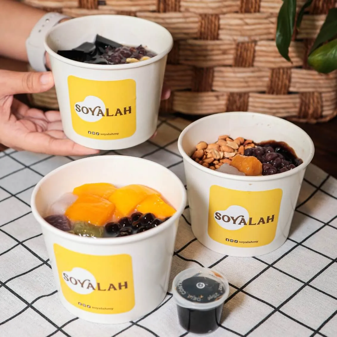 Soyalah: Pembungkusan dan poster pencuci mulut soya untuk Soyalah